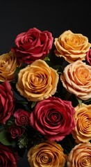 Vibrant bouquet of silk flowers arranged for interior design and permanent decoration, showcasing realistic textures and bright colors ,blossom ,vibrant ,maintenance-free