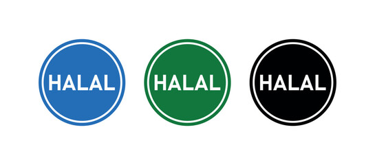 Halal Certification Badge, Circular Label Vector for Food, Restaurant and Product Compliance