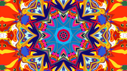 Hypnotic Kaleidoscope Loop, Psychedelic Symmetry Art