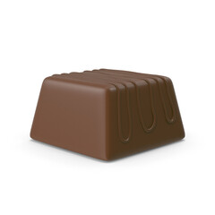 Single Dark Chocolate Praline Truffle with Drizzle, Isolated PNG