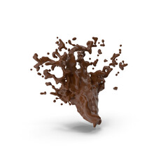 Splash of Milk Chocolate isolated on transparent background, PNG