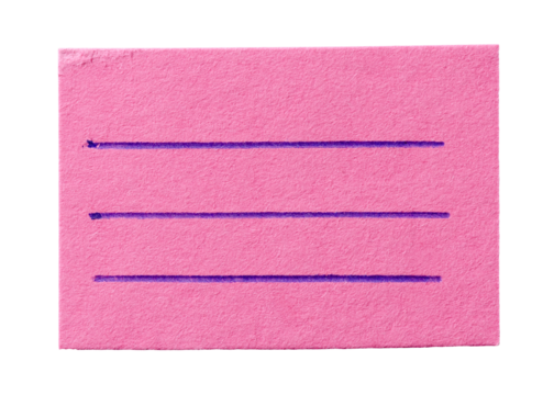 Piece of blank sticky ruled pink paper note with rough texture and lines for copy space for text, isolated cut out transparent png background design element - Powered by Adobe