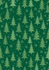 Obraz premium A festive image featuring decorative Christmas trees and snowflakes on vibrant backgrounds, perfect for holiday ads, print designs, digital projects, or packaging