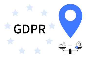 GDPR concept. GDPR s data protection and user privacy in digital operations. GDPR ensures compliance with regulations and balances transparency, security, and trust. For business, technology