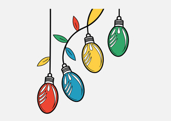 Christmas lights, Colorful string fairy lights, Holiday festive xmas