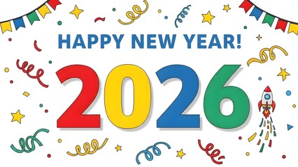 Fototapeta premium Happy New Year 2026 Bckground free download.