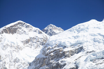 Beautiful mountain landscape on Everest Base Camp Trek. Himalayas, Sagarmatha National Park, Khumbu, Nepal, Asia
