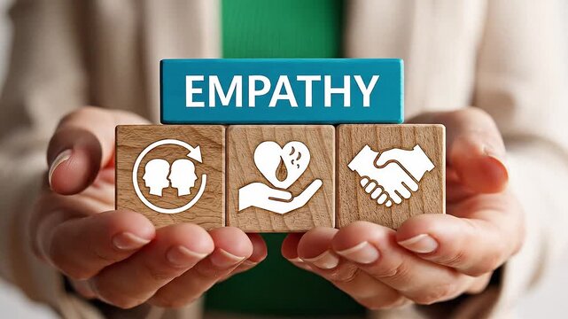 Business communication concept of empathy and sympathy. Love emotion or empathy. Connection between people.4k video
