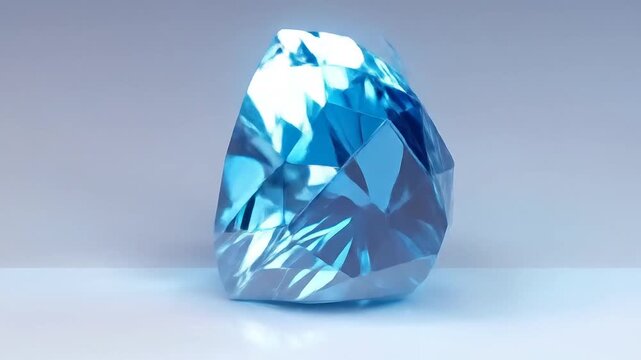 Heart-shaped crystal jewel rotating animation with various facets and perfect polished brilliance