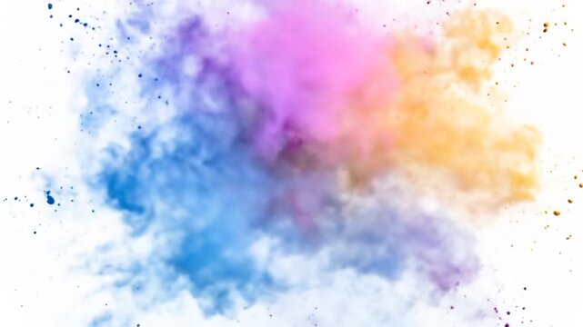 Colorful Explosion of Vibrant Powder Clouds: An Abstract and Artistic Visual Display