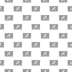 Laptop repair seamless pattern isolated on white background