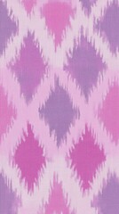 Pink and lavender Ikat background with soft symmetrical shapes, delicate woven details, modern feminine style