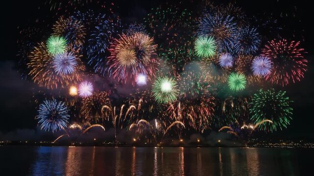 fireworks over the river
