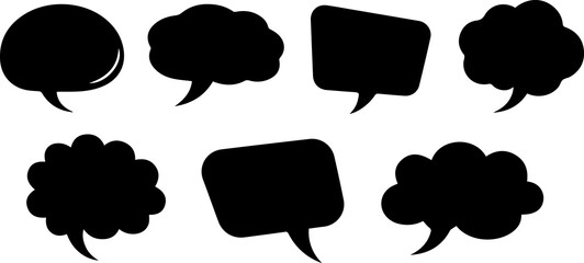 Various speech bubbles are, offering diverse shapes for dialogue and communication in design projects, enhancing visual appeal