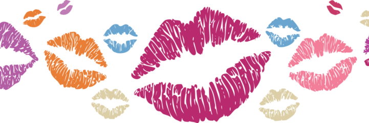 Beautiful red lips isolated on transparent background. red lipstick kiss . lips with lipstick mark on a white background