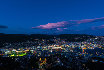 Spectaculair night view on Nagasaki bay from Mt. Inasa which is considered one of the world&rsquo;s most beautiful views, Nagasaki, Japan