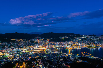 Spectaculair night view on Nagasaki bay from Mt. Inasa which is considered one of the world&rsquo;s most beautiful views, Nagasaki, Japan