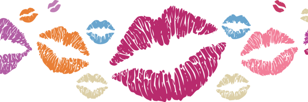 Beautiful red lips isolated on transparent background. red lipstick kiss . lips with lipstick mark on a white background