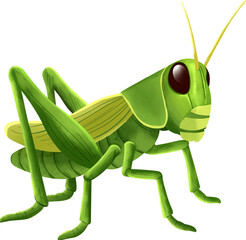 Vibrant Green Grasshopper Artwork Captures The Essence Of Nature's Small Wonders Digital