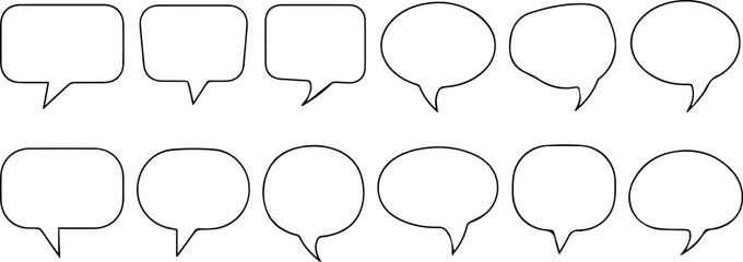 Collection of speech bubbles set of different shape speech bubbles communication and conversation concept vector illustration