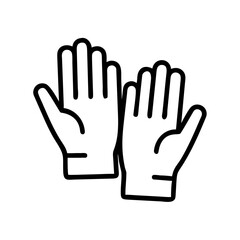 Obraz premium Two hands wearing gloves in an outline style 