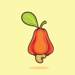 Cashew fruit cashew nut cartoon 