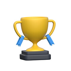 3D trophy icon in modern style, success, awards, and business achievements