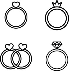 Engagement Ring Line Art Collection