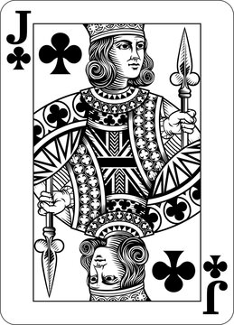 Jack of Clubs design from a new original deck of playing cards.