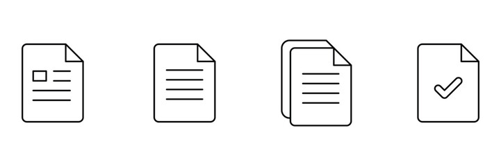 Application form, text document, file stack, approved report icon vector illustration for office business use.