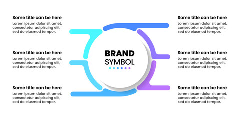 Infographic template. Abstract circle with 6 steps