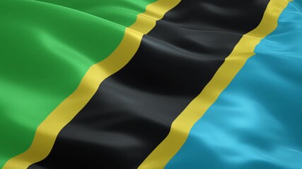 Tanzania's national flag gracefully waves in the wind, embodying patriotism and cultural pride for independence day celebrations and global representation