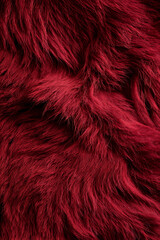 Textured red fur background with soft and fluffy appearance  