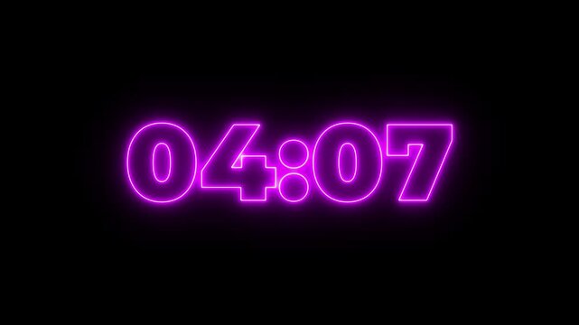 Digital 4 minutes 30second countdown, 4 minute timer countdown animation, seconds on transparent background 270 second countdown timer, Countdown video.