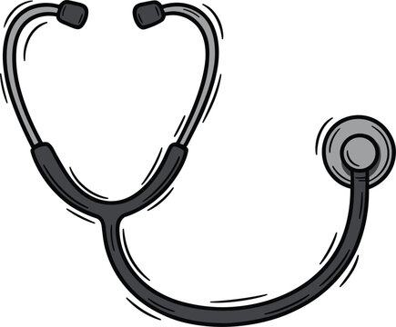 Realistic Stethoscope Medical Instrument Vector Illustration: Detailed Two-Tone Icon for Cardiology, Healthcare, Doctor Supplies, or Emergency and Wellness Graphics.