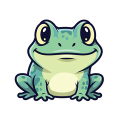 Charming Cartoon Frog Illustration with a Friendly Expression.