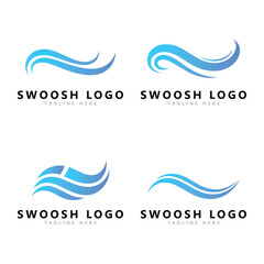 Abstract swoosh logo icon vector design illustration