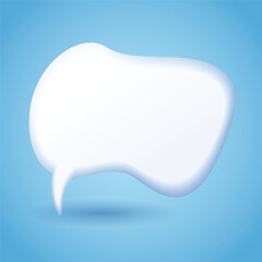 Comic speech bubble, floating shape with shadow, elegant transparent speech shape with shadow and highlight effect