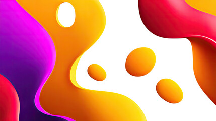 Abstract Fluid Shapes: A mesmerizing display of colorful, flowing shapes, creating a visually dynamic composition perfect for modern design concepts.