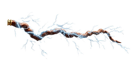 Electric Current Rod: An artistic illustration of a rod conveying a powerful electric current, showcasing the energy and potential within.