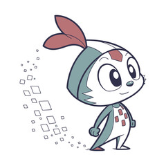 Pixel-Fragment Organic Character
