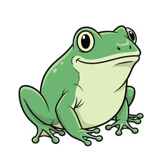 Cartoon Green Tree Frog with Big Eyes and a Smile.