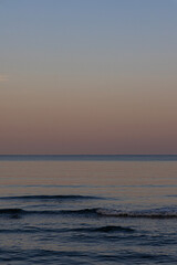 Fototapeta premium Morning surf, seascape. Tyrrhenian Sea, Italy, Viareggio.