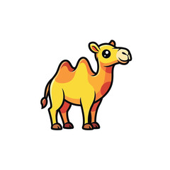 Cartoon Camel Illustration: A Cute Desert Animal Character.