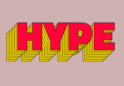 Stacked Lines Retro Text Effect