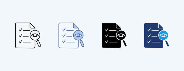 Process Review Multiple Icon Illustration Vector
