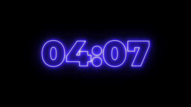 Digital 4 minutes 30second countdown, 4 minute timer countdown animation, seconds on transparent background 270 second countdown timer, Countdown video.