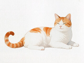 Cozy feline friend: The content image illustrates a content cat, creating a sense of warmth and comfort. the adorable cat with eyes closed and happy