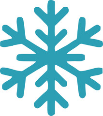 Simple blue snowflake icon isolated on
