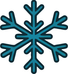 Simple blue stylized snowflake icon isolated on